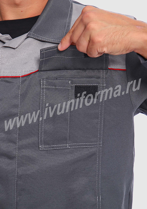 Костюм рабочий мужской (с полукомбинезоном) арт. Р-02-92-ГР