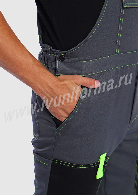 Костюм рабочий мужской (с полукомбинезоном) арт. Р-02-92-ГР