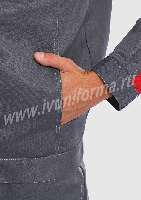 Костюм рабочий мужской (с полукомбинезоном) арт. Р-02-92-ГР
