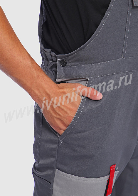 Костюм рабочий мужской (с полукомбинезоном) арт. Р-02-92-ГР