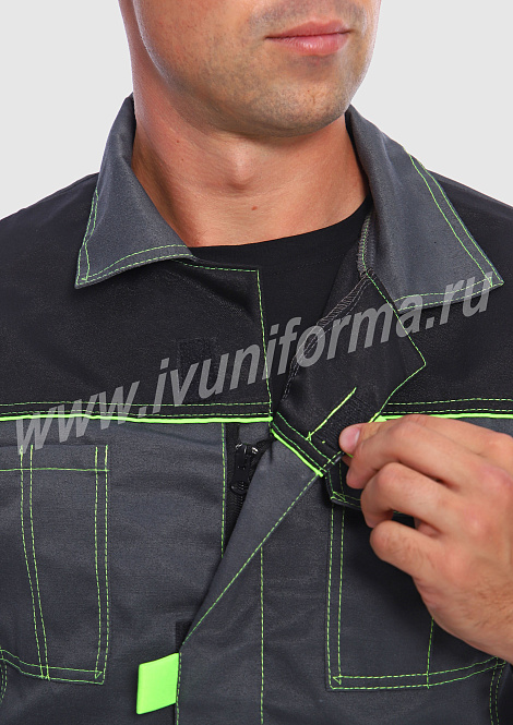 Костюм рабочий мужской (с полукомбинезоном) арт. Р-02-92-ГР