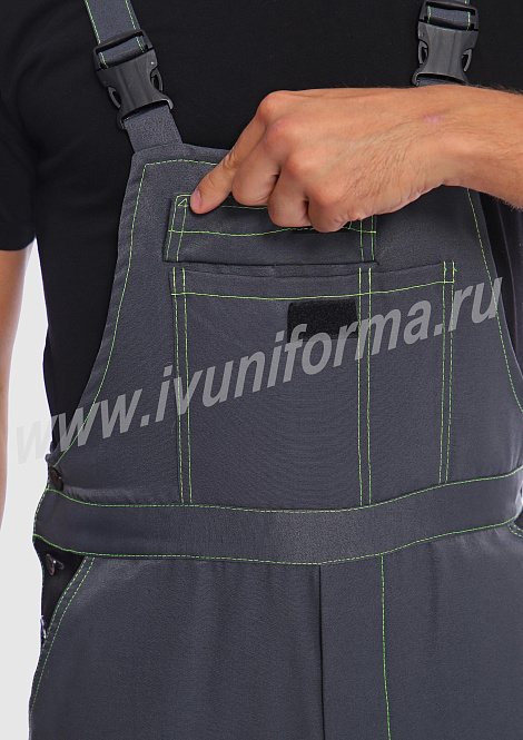 Костюм рабочий мужской (с полукомбинезоном) арт. Р-02-92-ГР