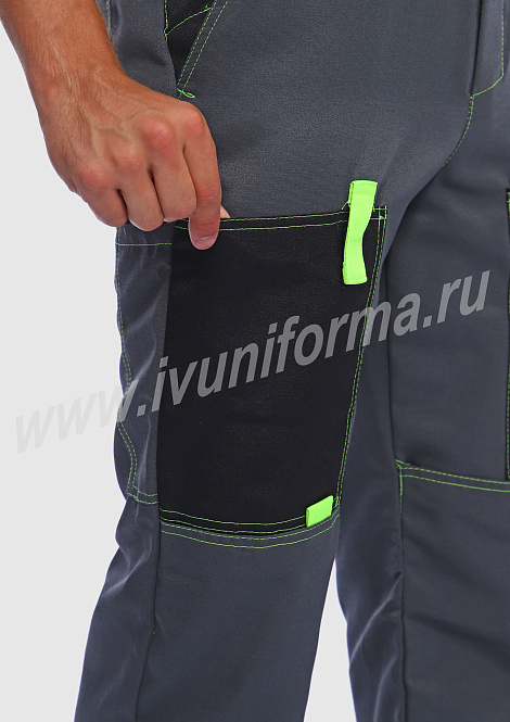 Костюм рабочий мужской (с полукомбинезоном) арт. Р-02-92-ГР