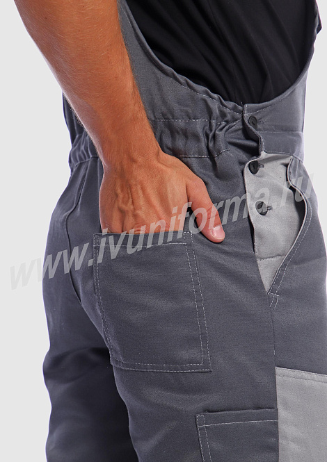 Костюм рабочий мужской (с полукомбинезоном) арт. Р-02-92-ГР
